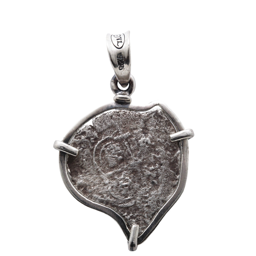 Spanish 1 Reale, Felipe IV, Sterling Silver Pendant, ID16305