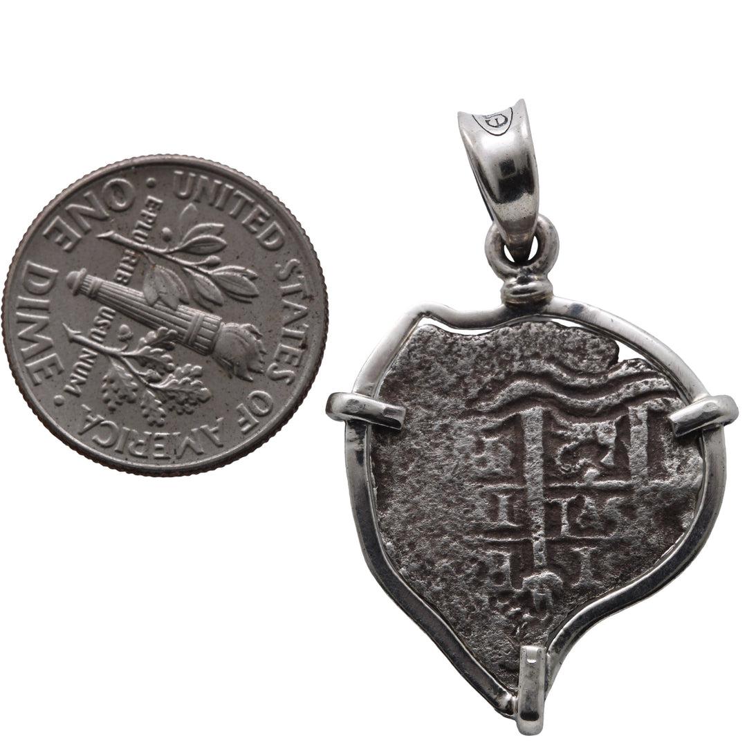 Spanish 1 Reale, Felipe IV, Sterling Silver Pendant, ID16305