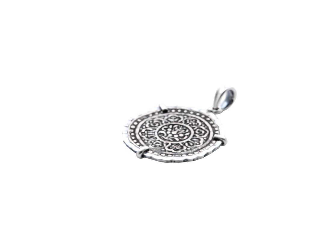 Sterling Silver Pendant, Tibetan Tangka 8149