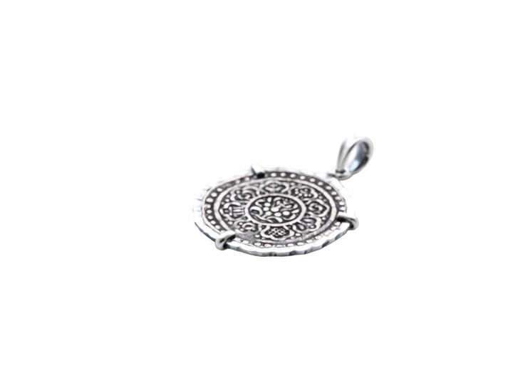 Sterling Silver Pendant, Tibetan Tangka 8149
