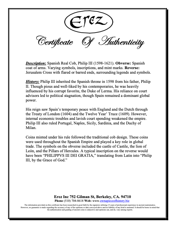 Spanish Half Real, Philip III, Sterling Silver Ring, 8029