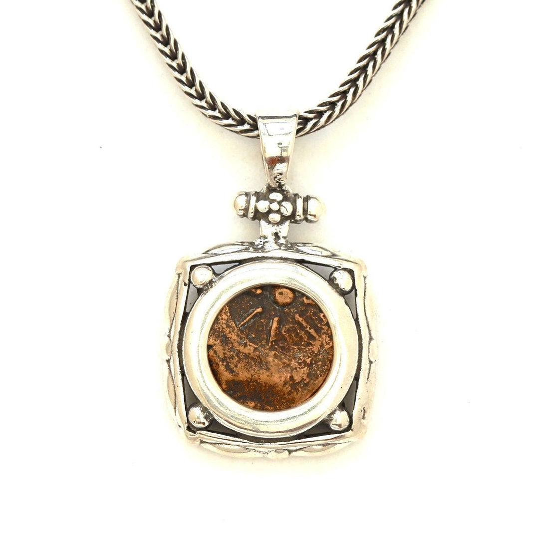 Widows Mite Coin, Sterling Silver Pendant and Chain, Genuine Ancient Coin, with Certificate 6706