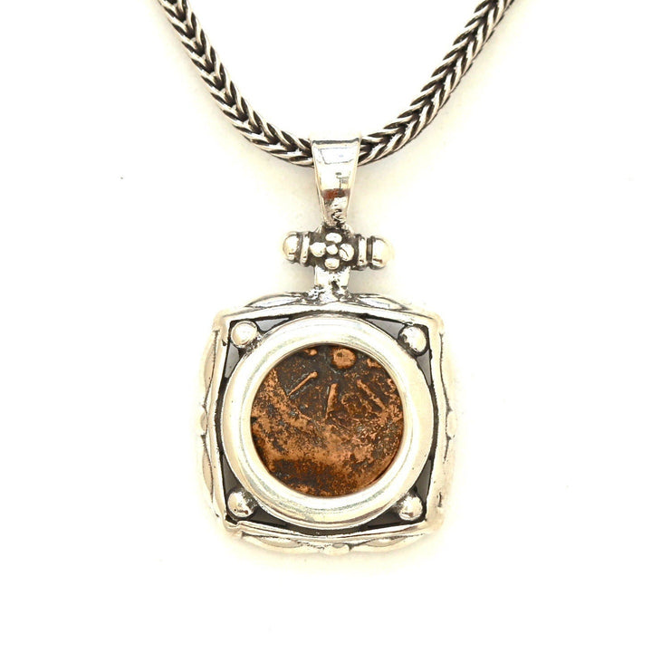 Widows Mite Coin, Sterling Silver Pendant and Chain, Genuine Ancient Coin, with Certificate 6706