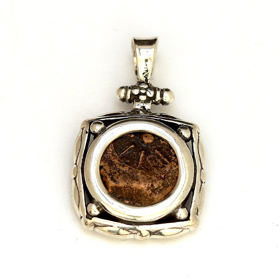 Widows Mite Coin, Sterling Silver Pendant and Chain, Genuine Ancient Coin, with Certificate 6706