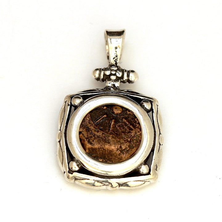 Widows Mite Coin, Sterling Silver Pendant and Chain, Genuine Ancient Coin, with Certificate 6706