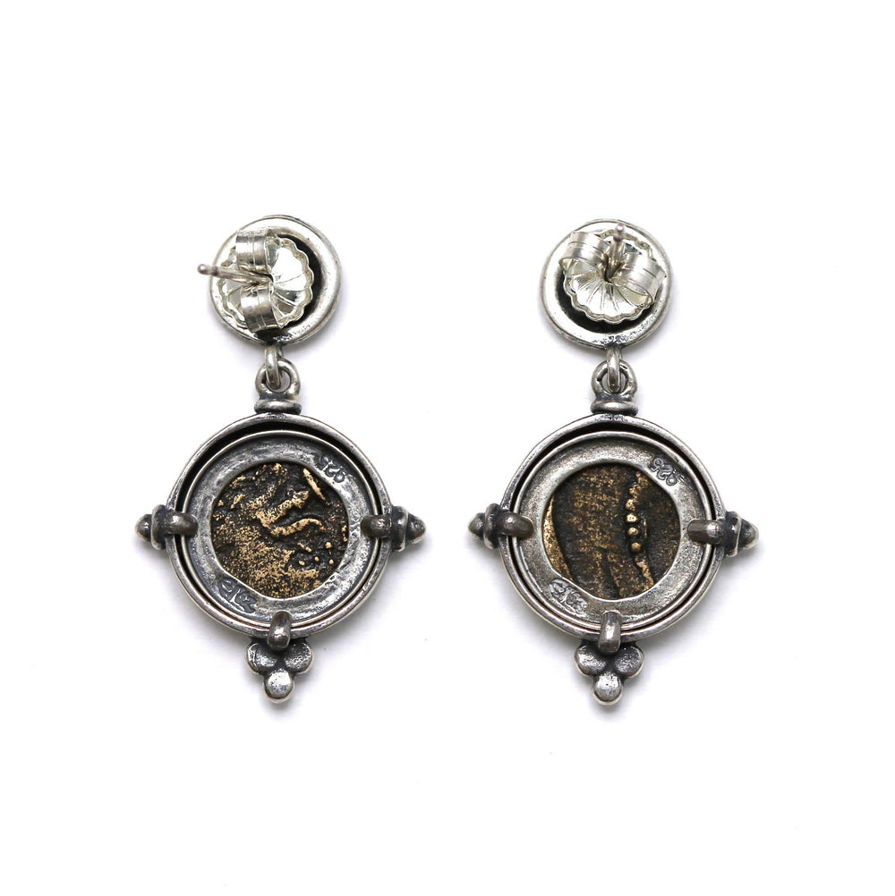 Silver Earrings, Widows Mite Coins, 6821