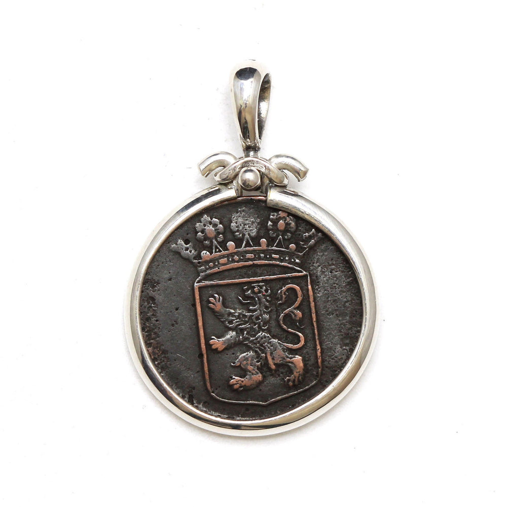 Dutch VOC Coin, Sterling Silver Pendant, 8113
