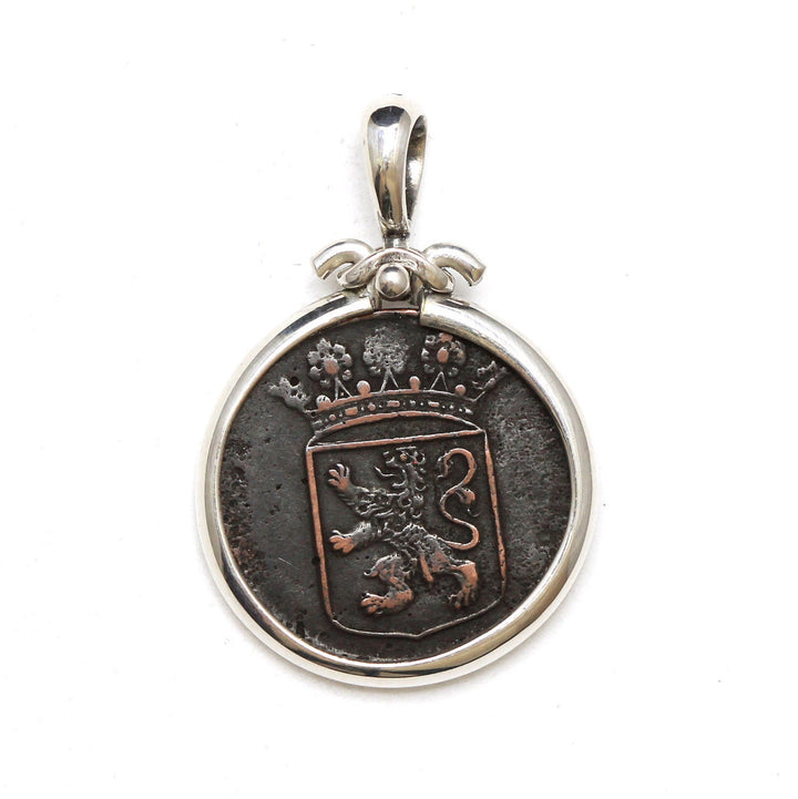 Dutch VOC Coin, Sterling Silver Pendant, 8113