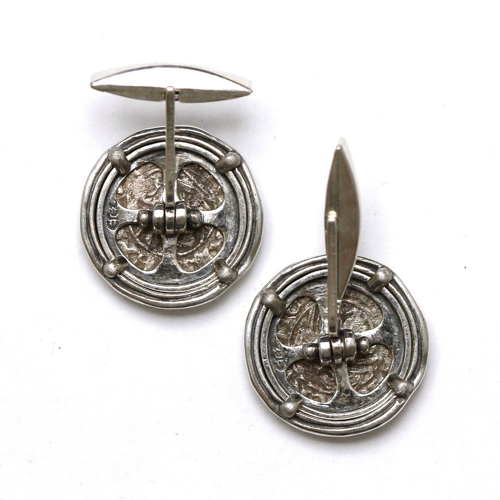 Sterling Silver Cufflinks, Tornesello, Ancient Coins, 7158