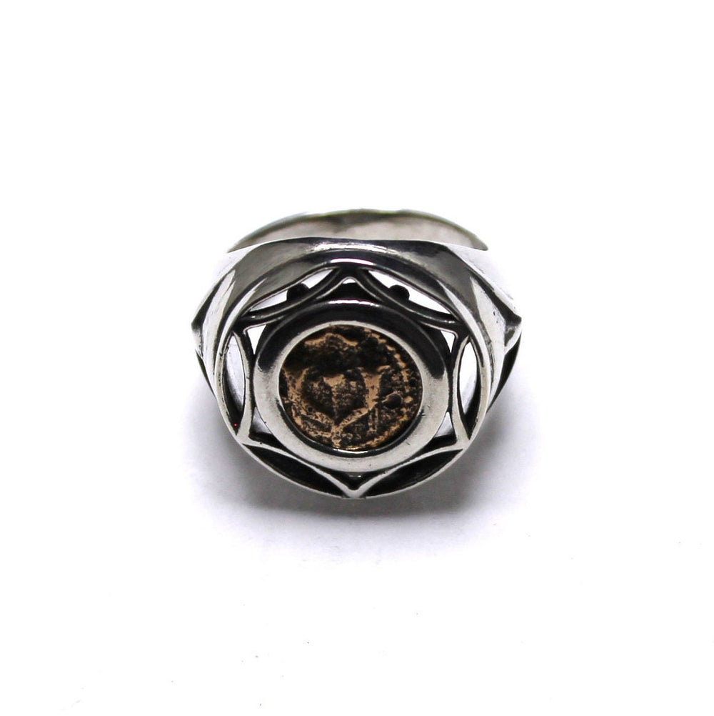 Sterling Silver Ring, Yehohanan Prutah Coin, 7210