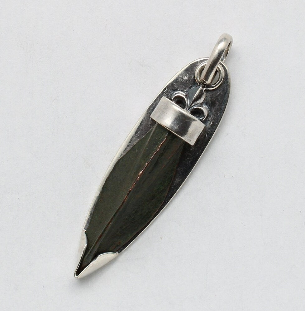 Sterling Silver Pendant, Bronze Arrowhead, Luristan, 00246
