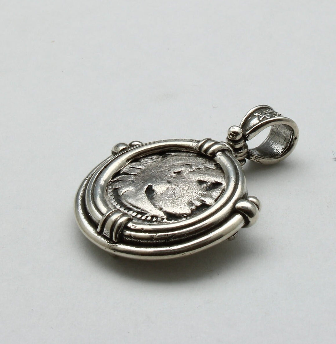 Sterling Silver Pendant, Alexander the Great Ancient Coin, ID14479