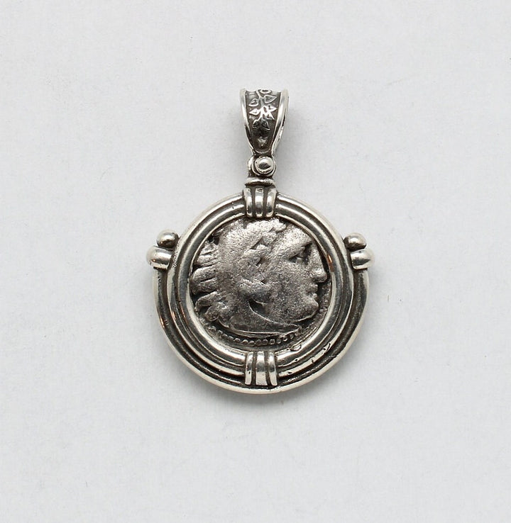 Sterling Silver Pendant, Alexander the Great Ancient Coin, ID14479
