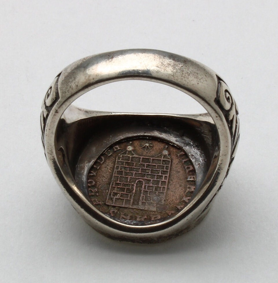 Silver Ring, Constantine I, Roman Coin, 00224
