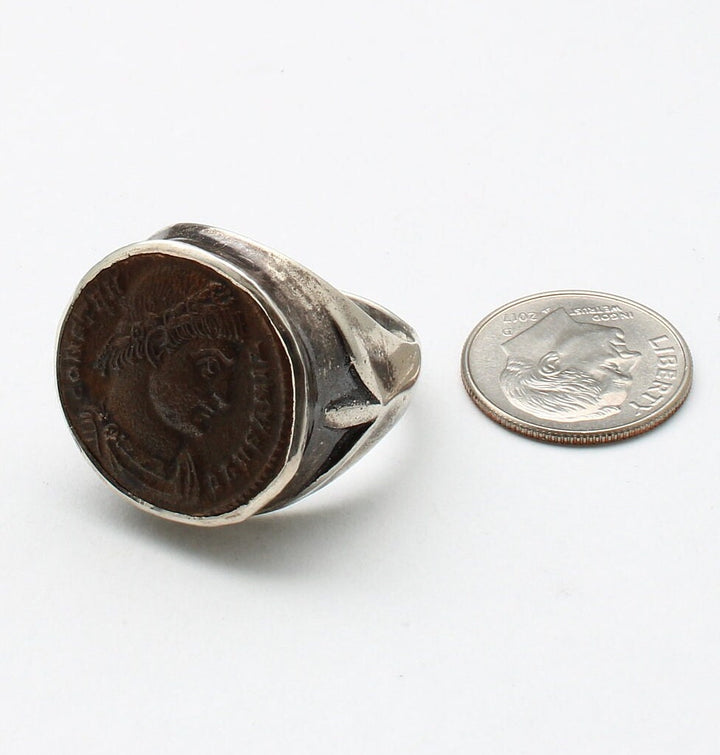 Silver Ring, Constantine I, Roman Coin, 00222