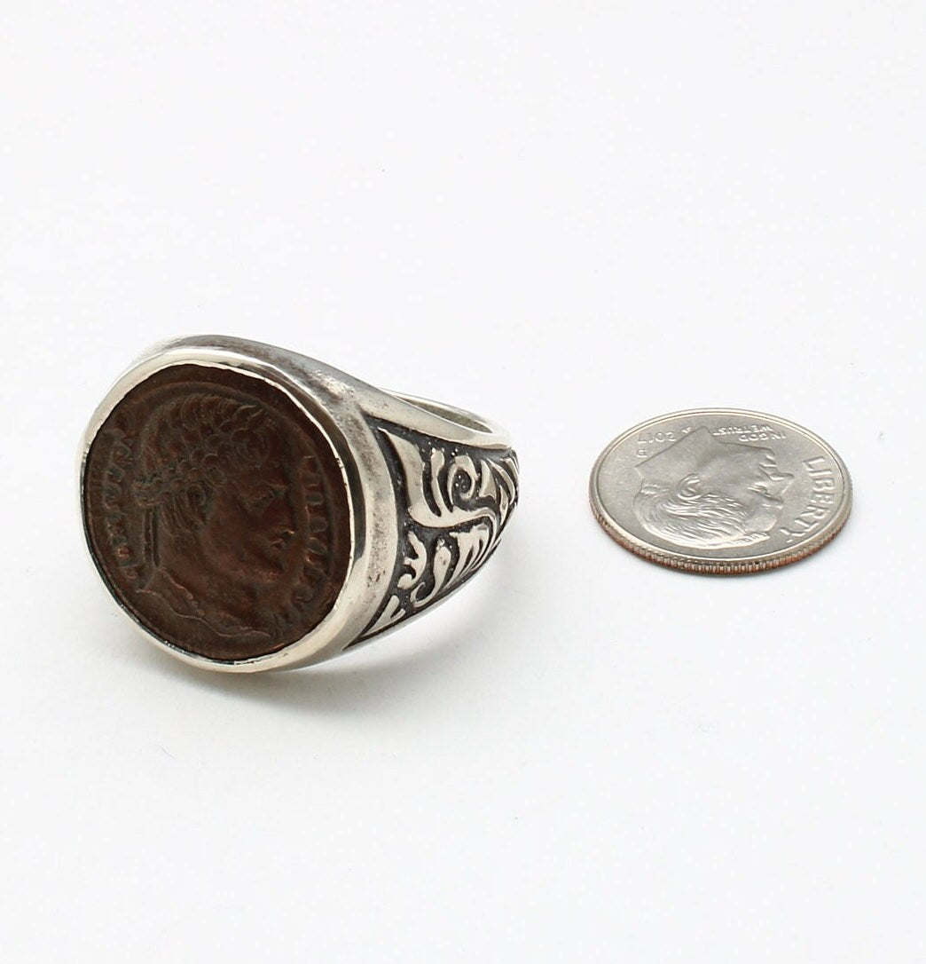 Silver Ring, Constantine I, Roman Coin, 00224