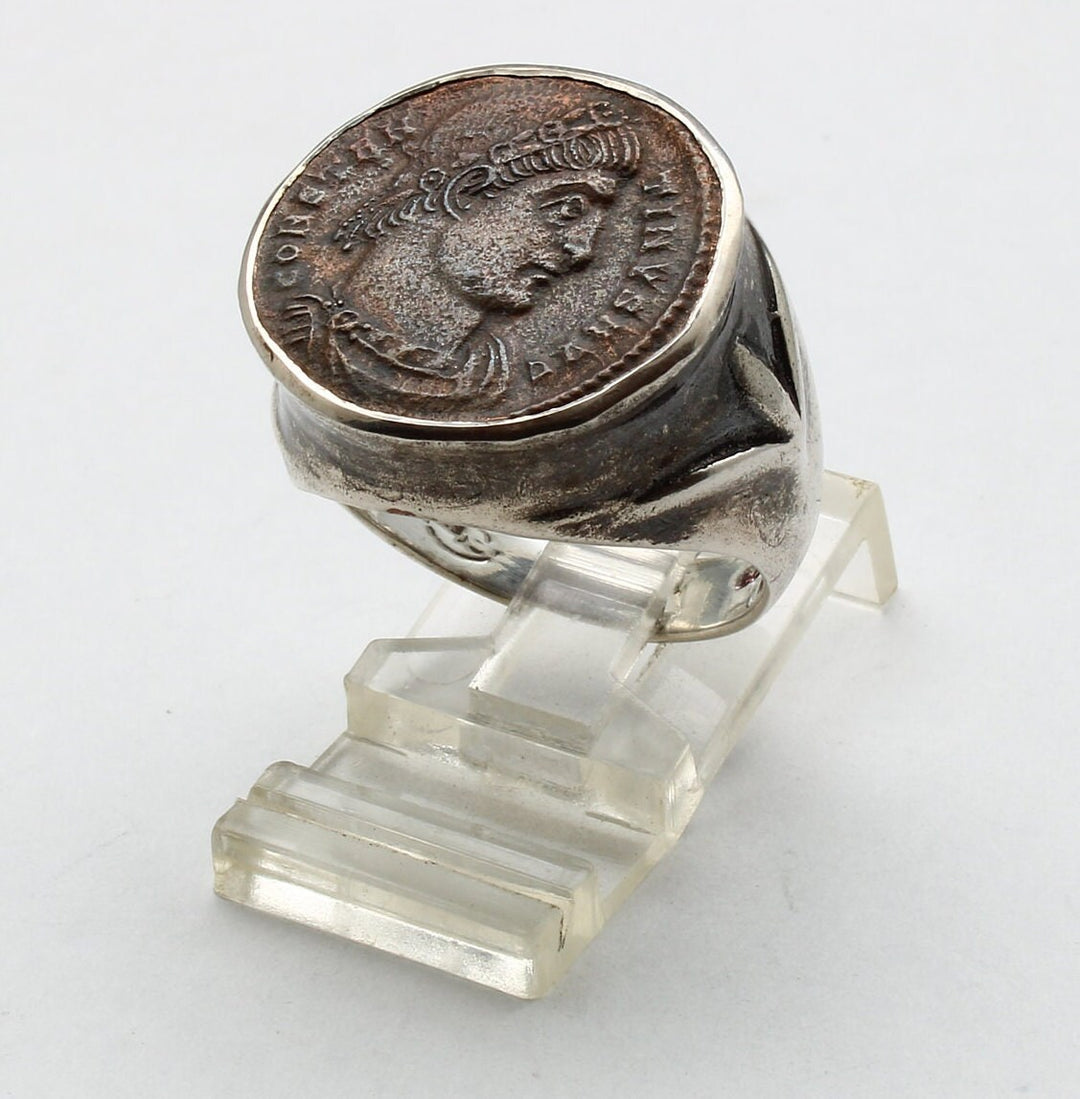 Silver Ring, Constantine I, Roman Coin, 00222
