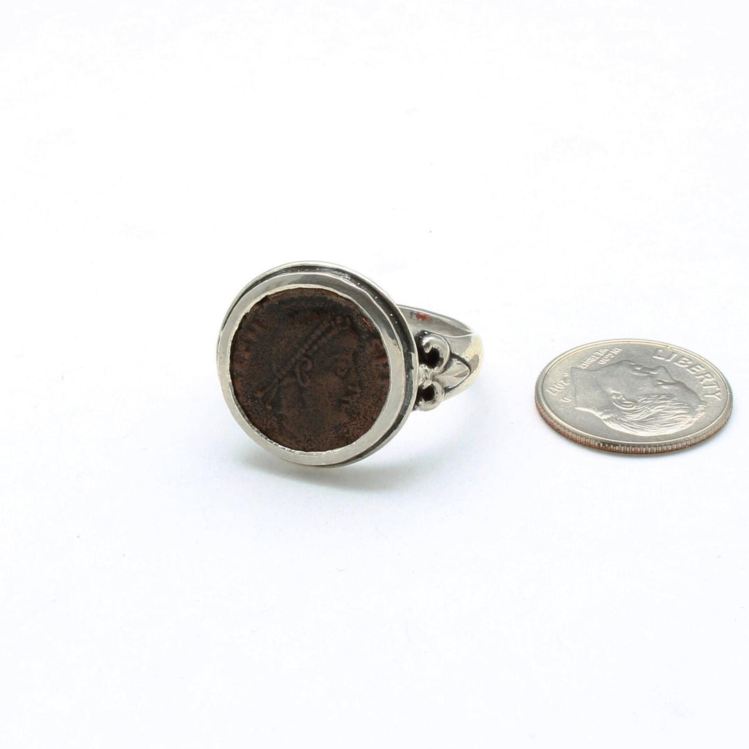 Sterling Silver Ring, Constantine I, Ancient Roman Coin, 00226