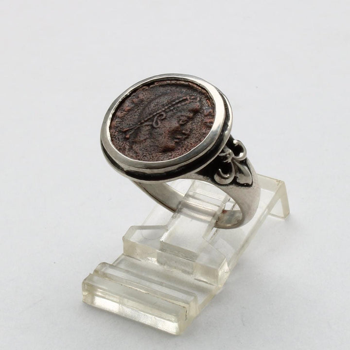 Sterling Silver Ring, Constantine I, Ancient Roman Coin, 00226