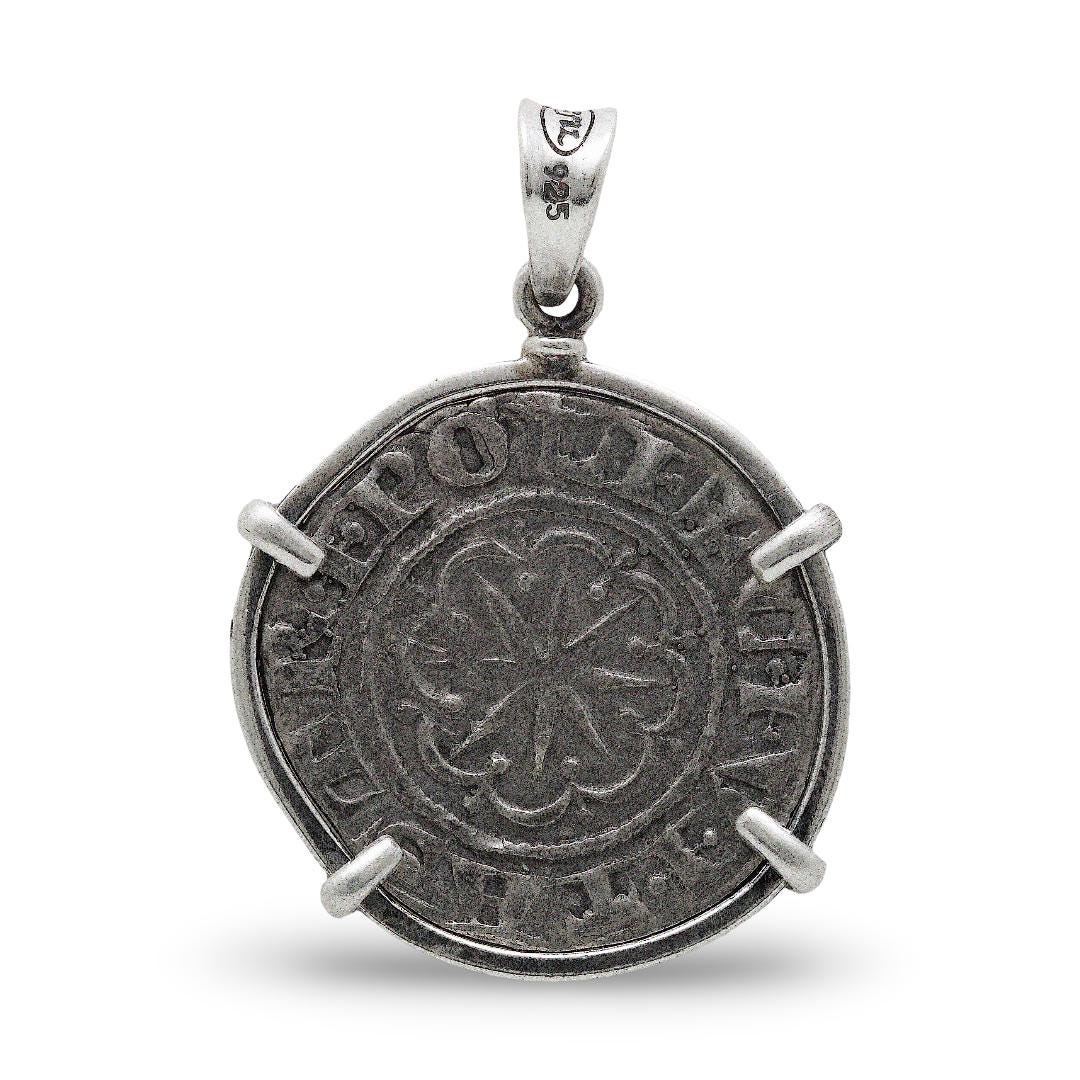 Alexander the Great Drachma Coin, Silver Pendant, ID14479