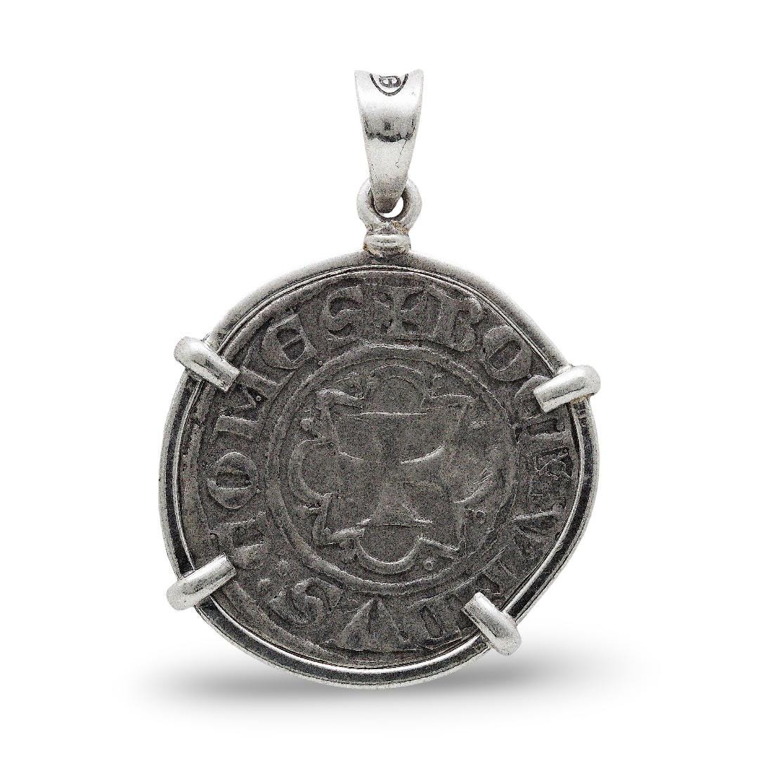 Alexander the Great Drachma Coin, Silver Pendant, ID14479