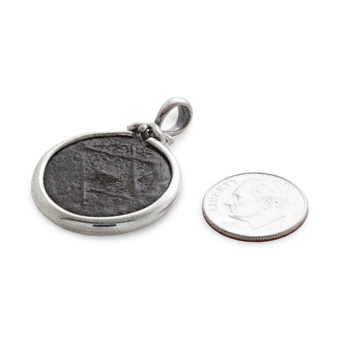 Moroccan 2 Faluse Coin, Sterling Silver Pendant, 8109