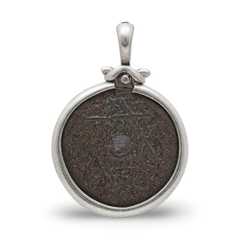 Moroccan 2 Faluse Coin, Sterling Silver Pendant, 8109
