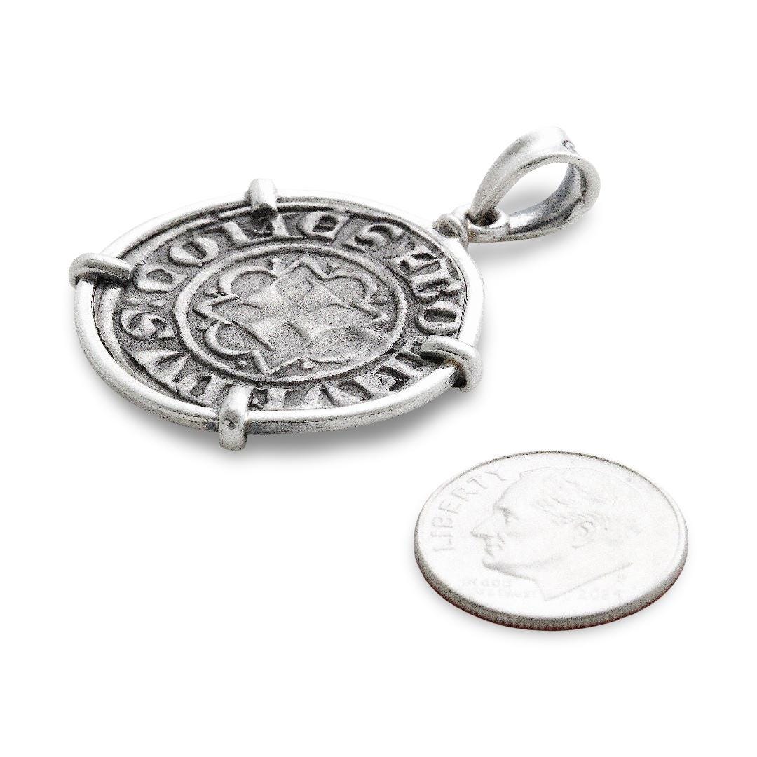 Alexander the Great Drachma Coin, Silver Pendant, ID14479