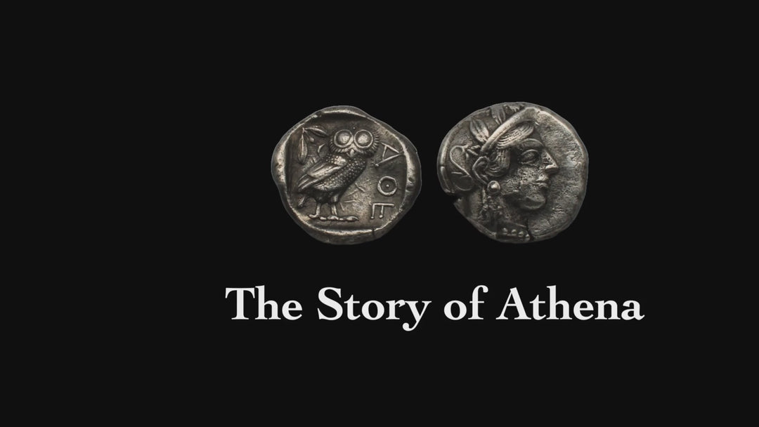 Colgante de plata de ley, Atenea, Ática, Búho, Moneda antigua de tetradracma, ID13993