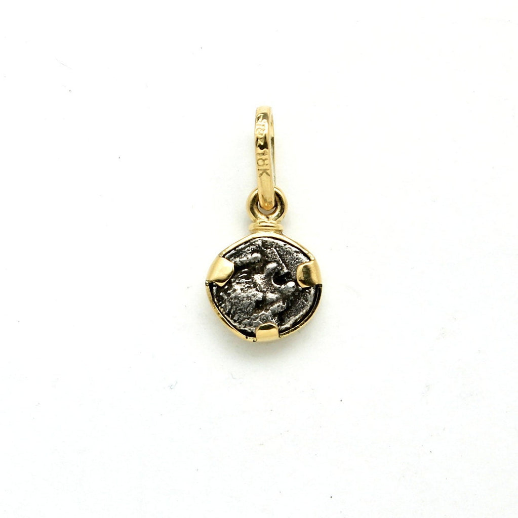 18K Gold Coin Pendant, Miletos Diobol, Star/Lion's Head, ID14079