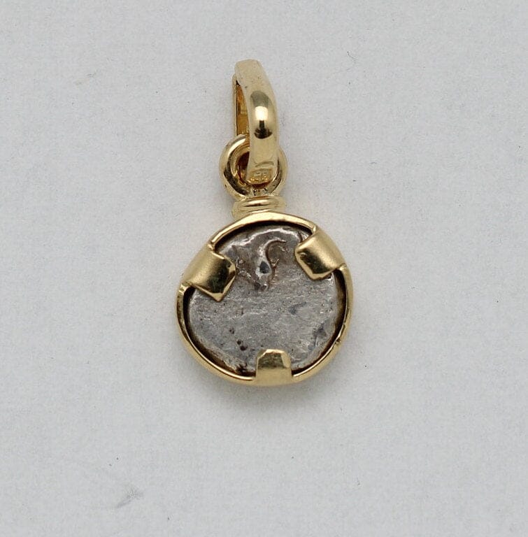 18K Gold Coin Pendant, Miletos Diobol, Star/Lion's Head, ID14571