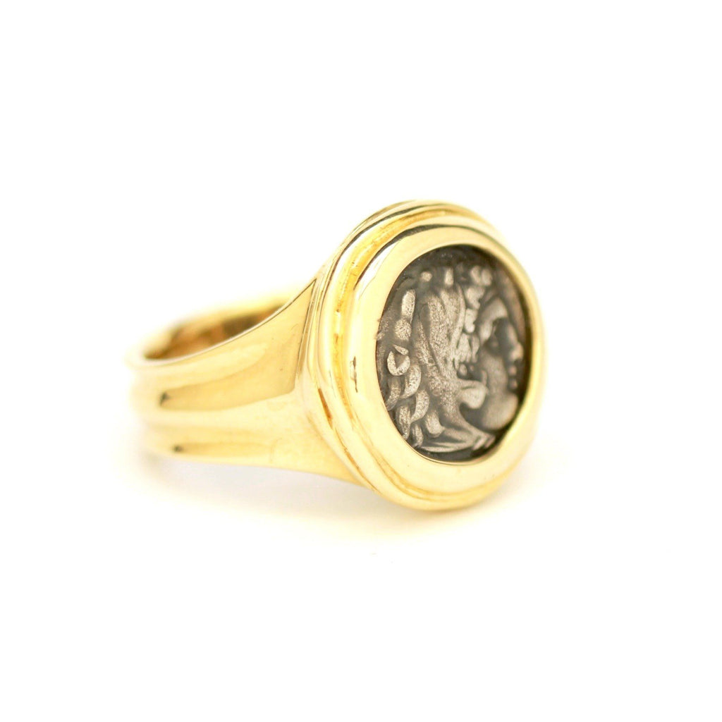 Alexander the Great Coin, Gold Ring, Genuine Ancient Coin w/ Certificate ID13084 - Erez Ancient Coin Jewelry 