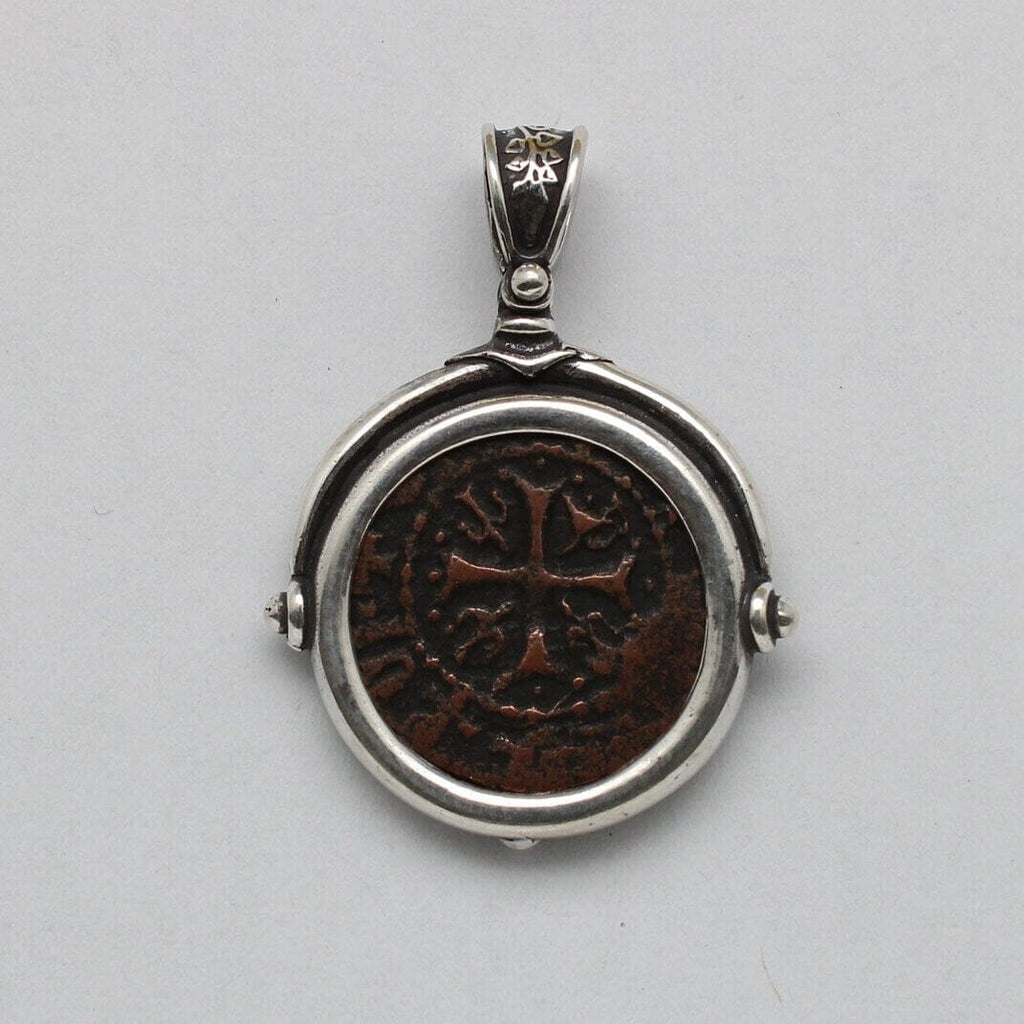 Crusaders Coin, Silver Pendant, Genuine Ancient Coin with Certificate 00205