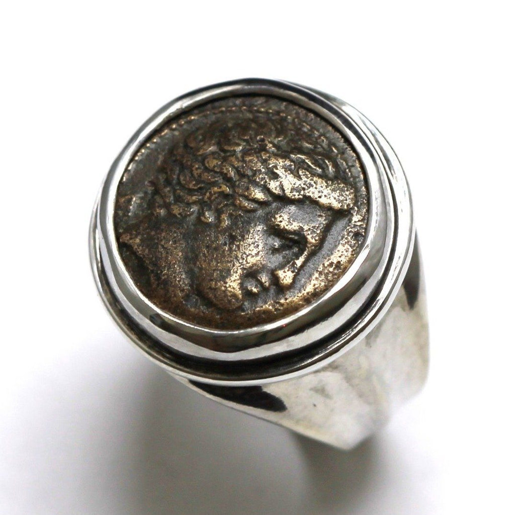 Phallana Greek Coin, Sterling Silver Ring, Big Ring, Genuine Ancienct Coin, 6881 - Erez Ancient Coin Jewelry 