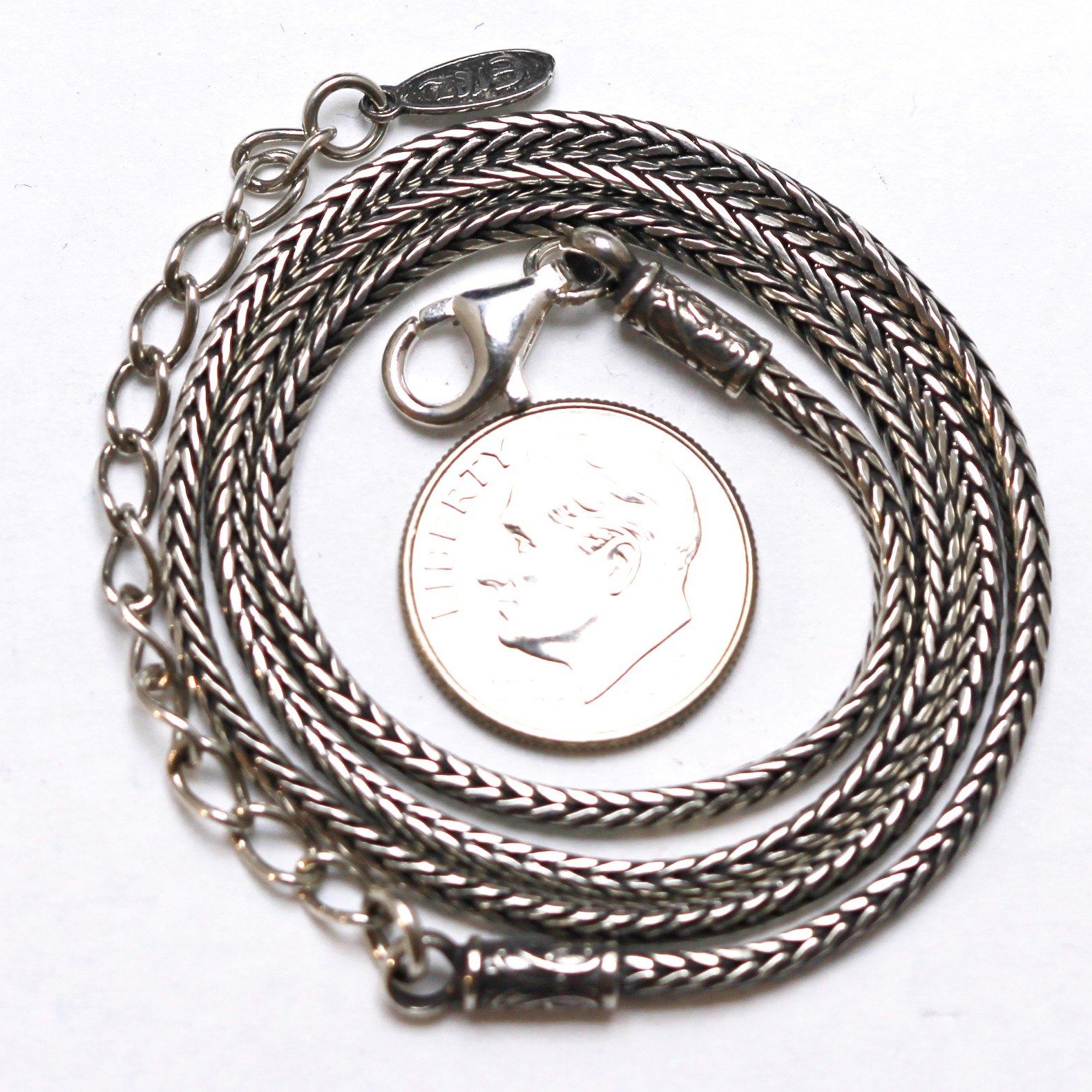 Silver Chain, Foxtail, 2mm, 16" + 2" - Erez Ancient Coin Jewelry 
