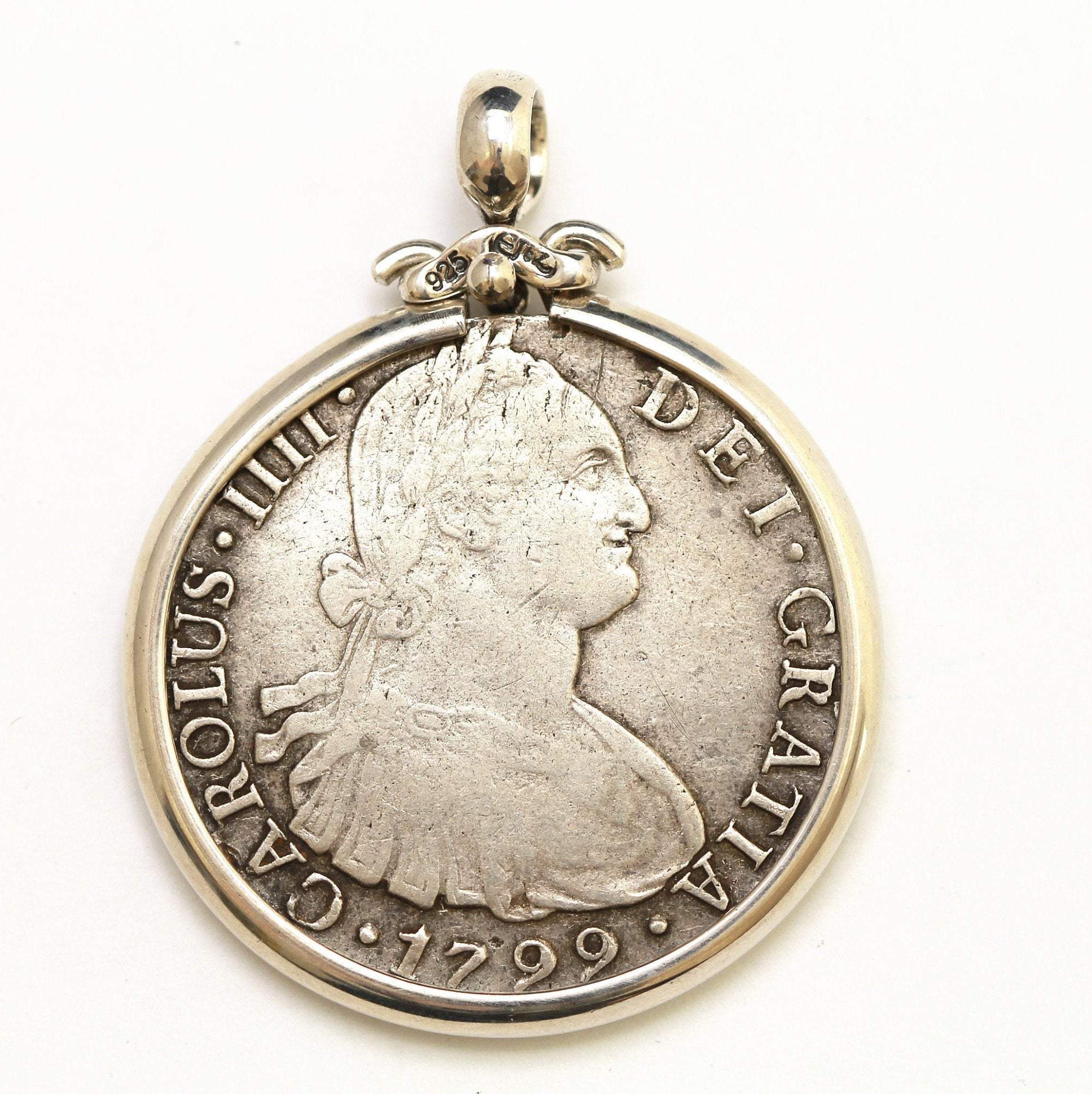 Silver Pendant, Carolus IIII, 8 Reale Coin, 6954