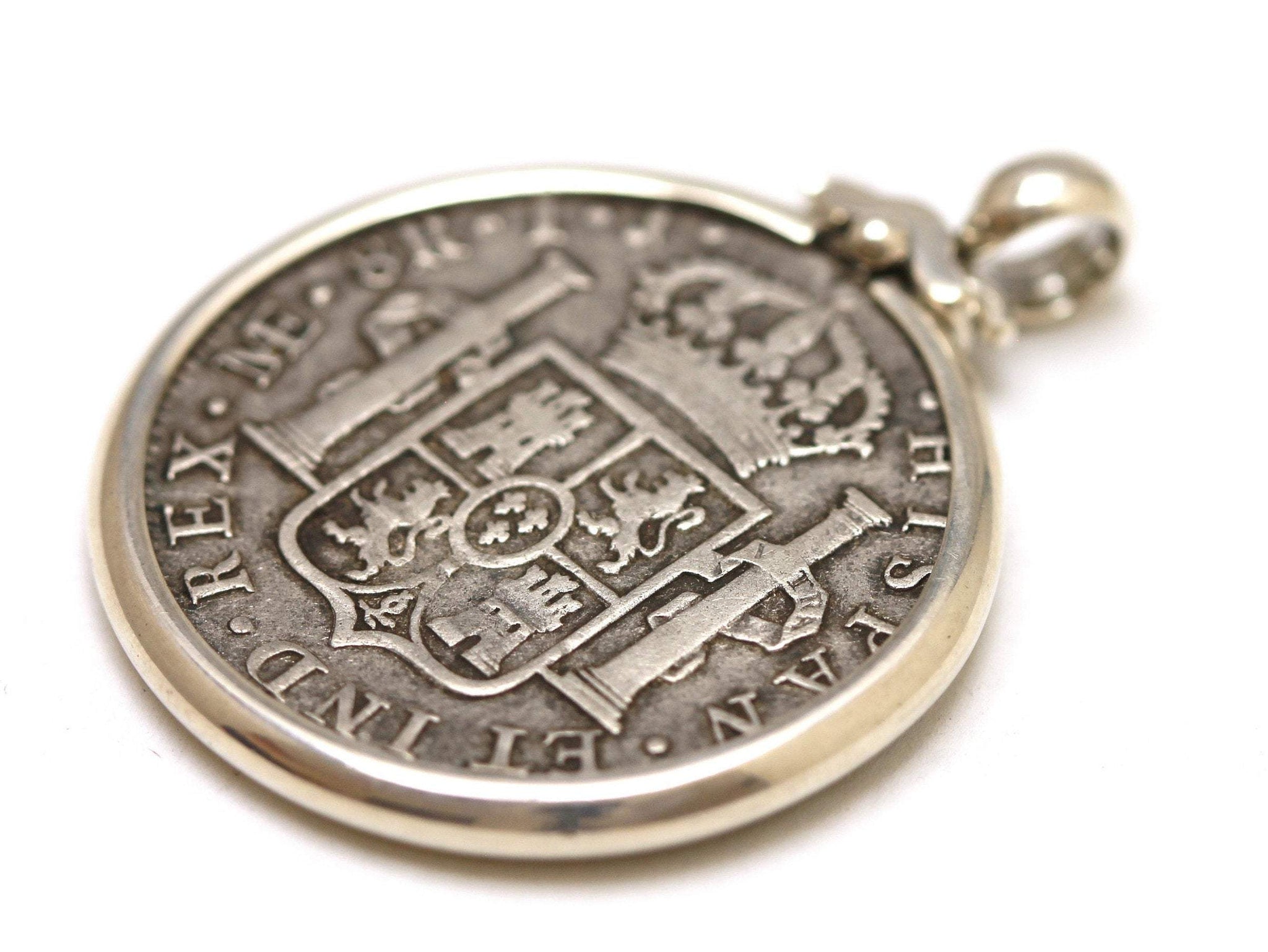 Silver Pendant, Carolus IIII, 8 Reale Coin, 6954