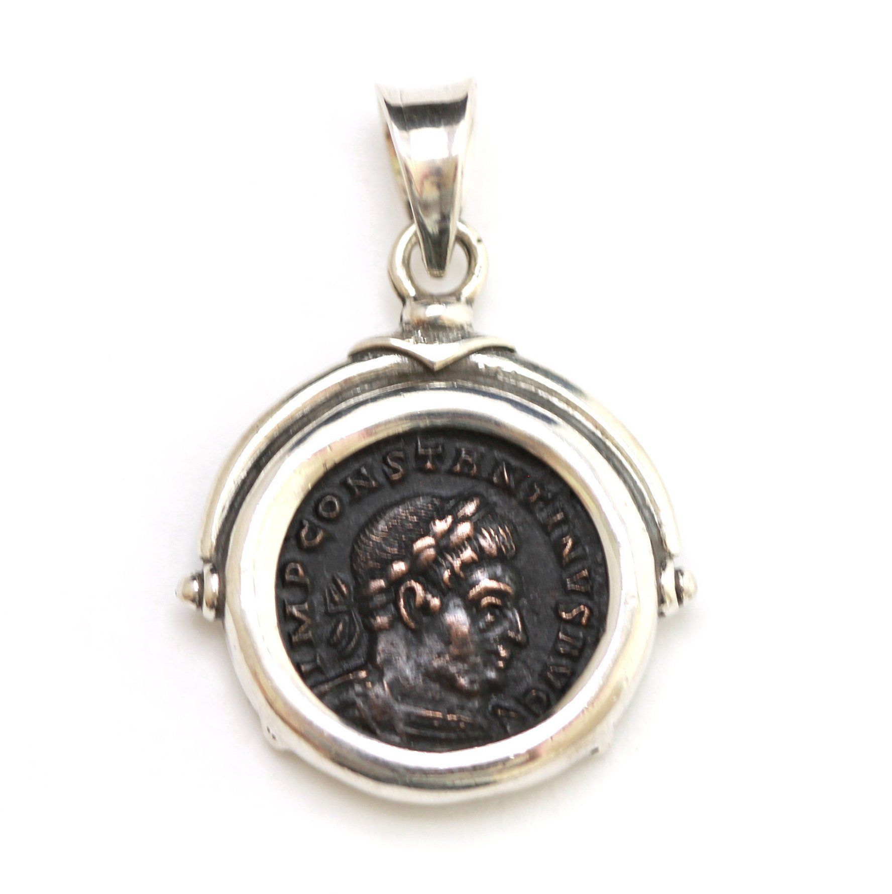 Silver Pendant, Constantine I, Roman Coin, 6875