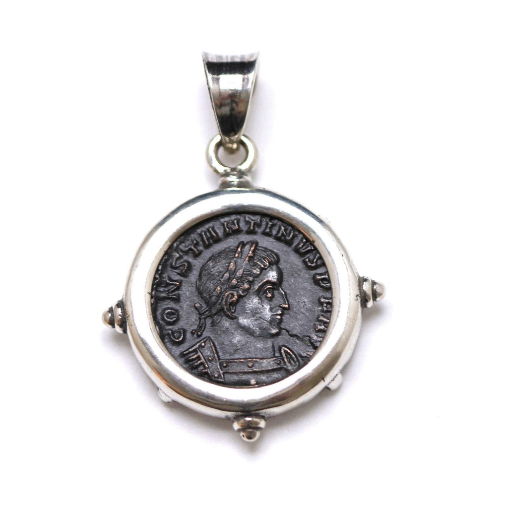Silver Pendant, Constantine I, Roman Coin, 6877