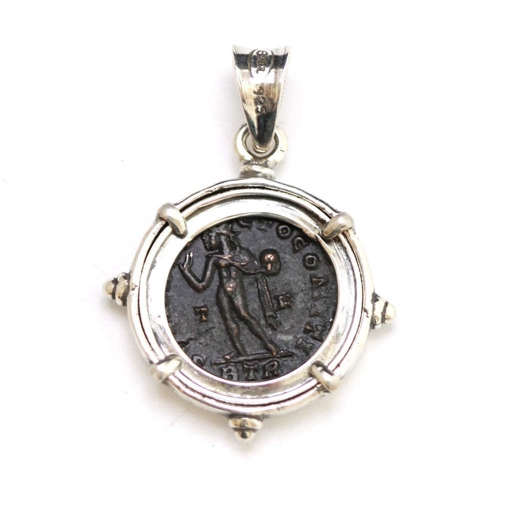 Silver Pendant, Constantine I, Roman Coin, 6877