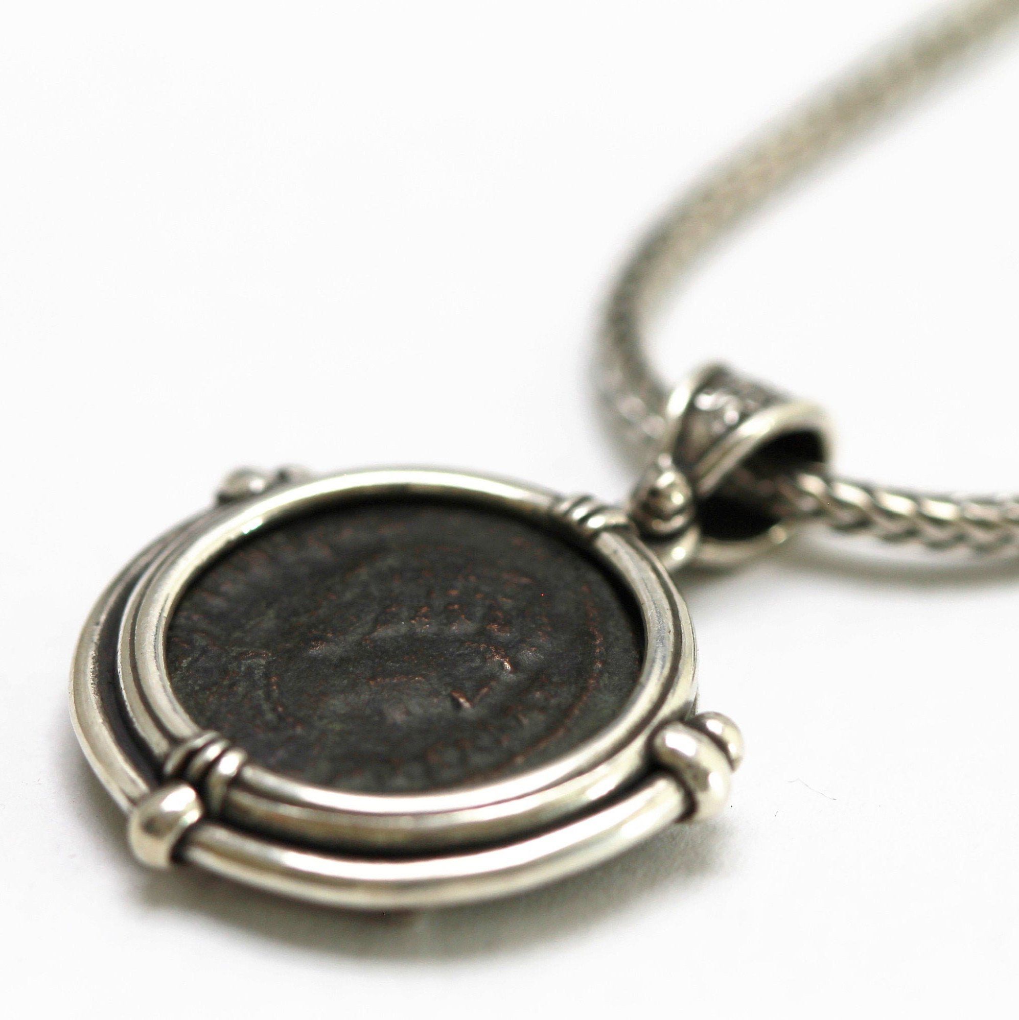 Silver Pendant, Helena, Roman Coin, 6974 - Erez Ancient Coin Jewelry 