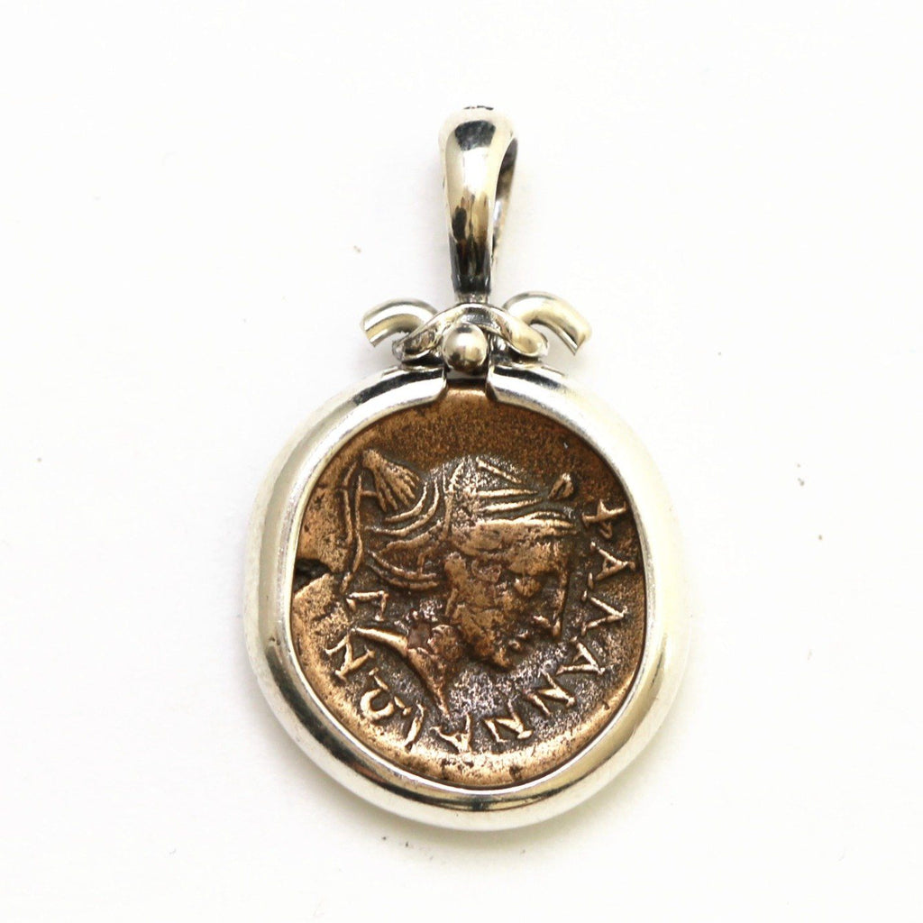 Silver Pendant, Phalanna, Male Head, Nymph, 6950