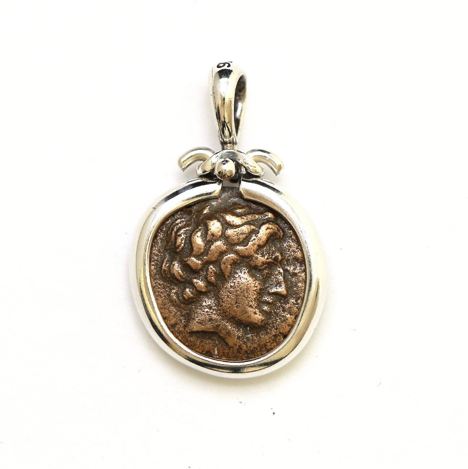 Silver Pendant, Phalanna, Male Head, Nymph, 6951