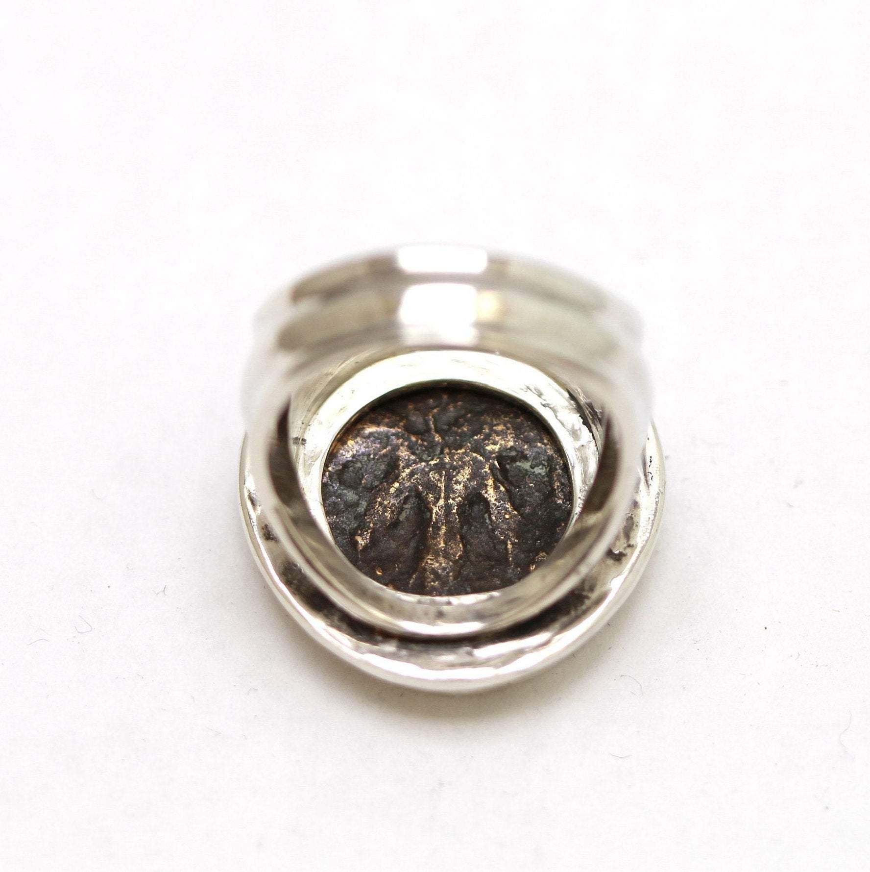 Silver Ring, BAR-KOCHBA Bronze Coin, MAHA, ID13400