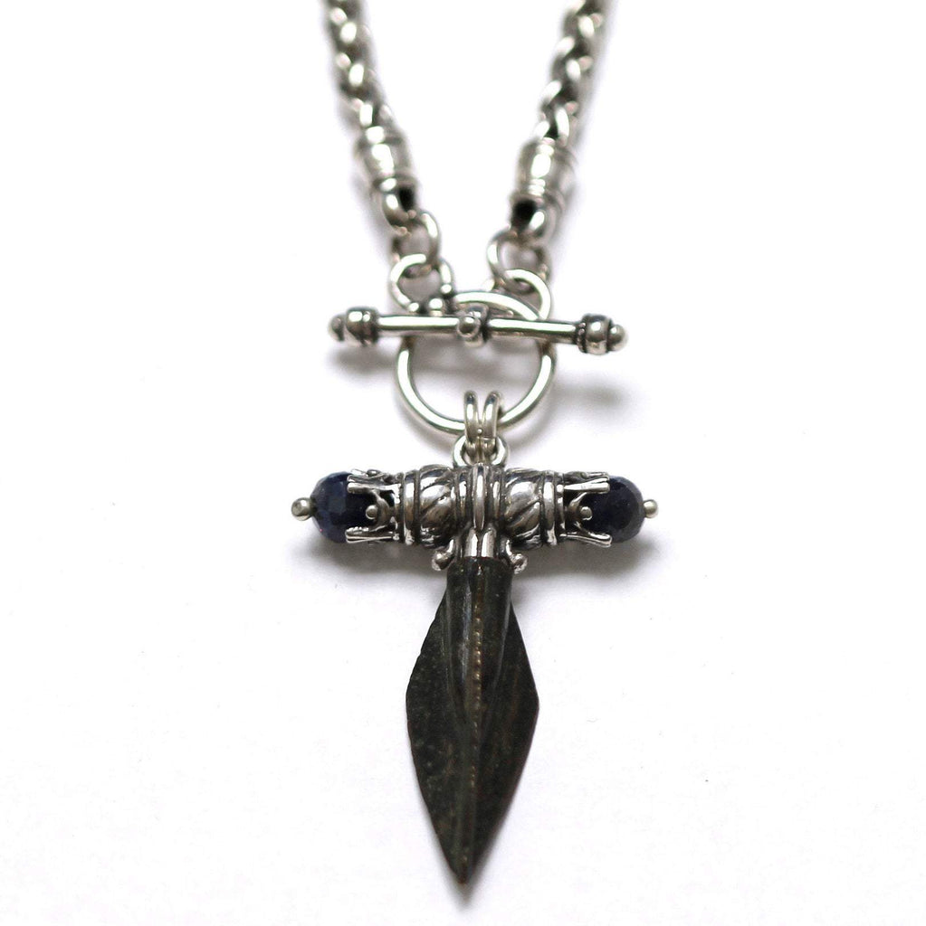 Silver Toggle Necklace, Ancient Roman Arrowhead, Genuine Artifact, 6533
