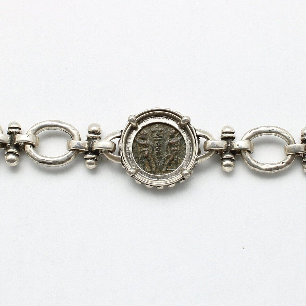 Sterling Silver Bracelet, Constantine II Roman Bronze, 00239