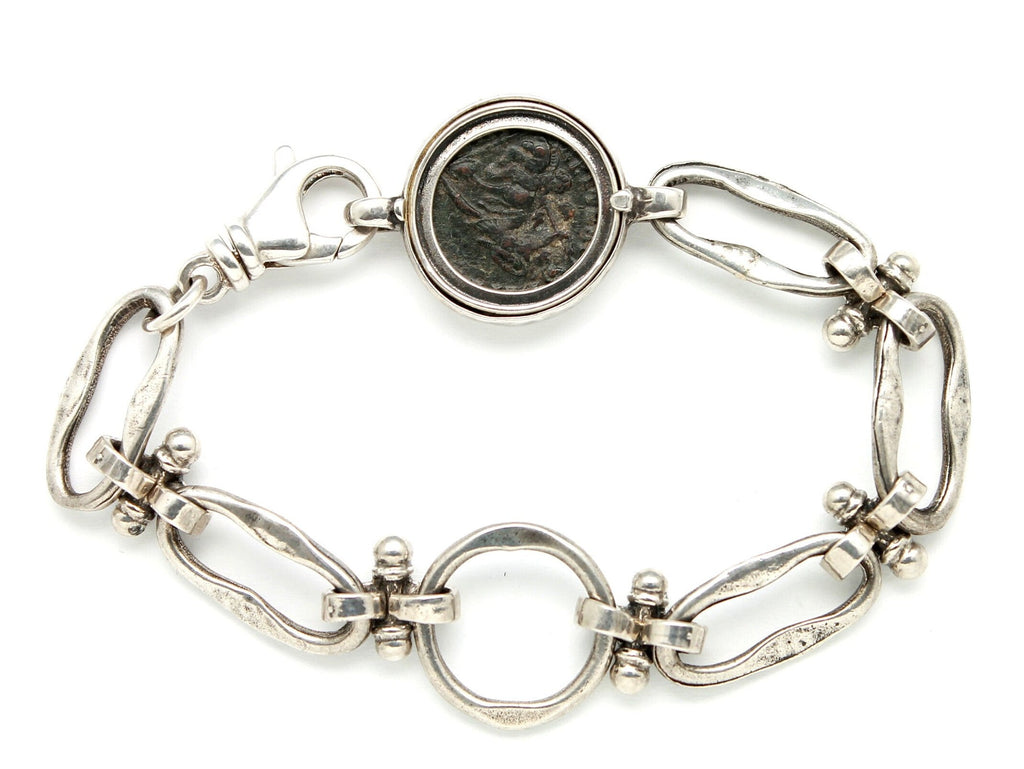 Sterling Silver Bracelet, Constantine II Roman Bronze, 2089
