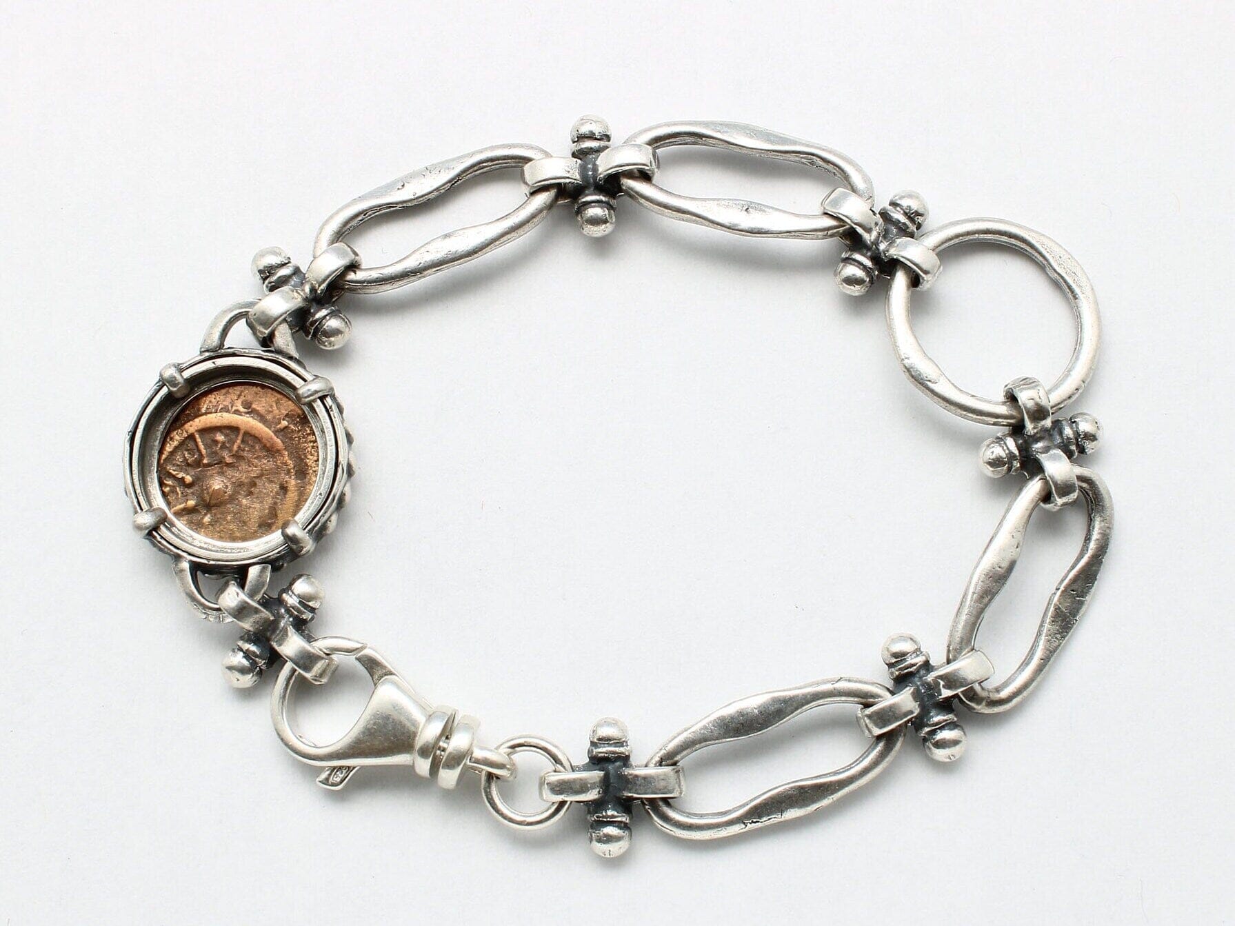 Sterling Silver Bracelet, Widows Mite, Ancient Prutah Coin, 00234