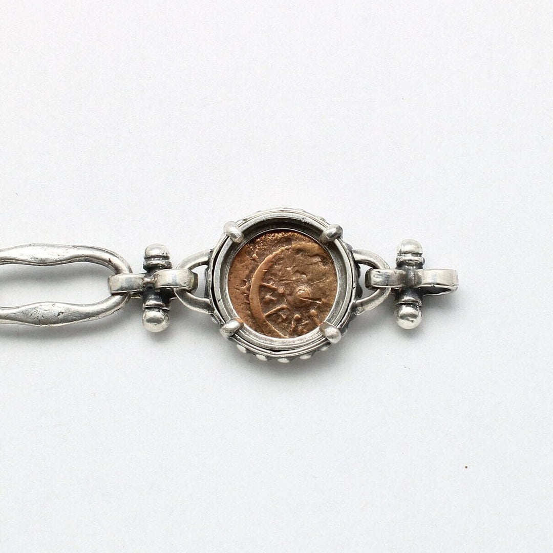 Sterling Silver Bracelet, Widows Mite, Ancient Prutah Coin, 00234