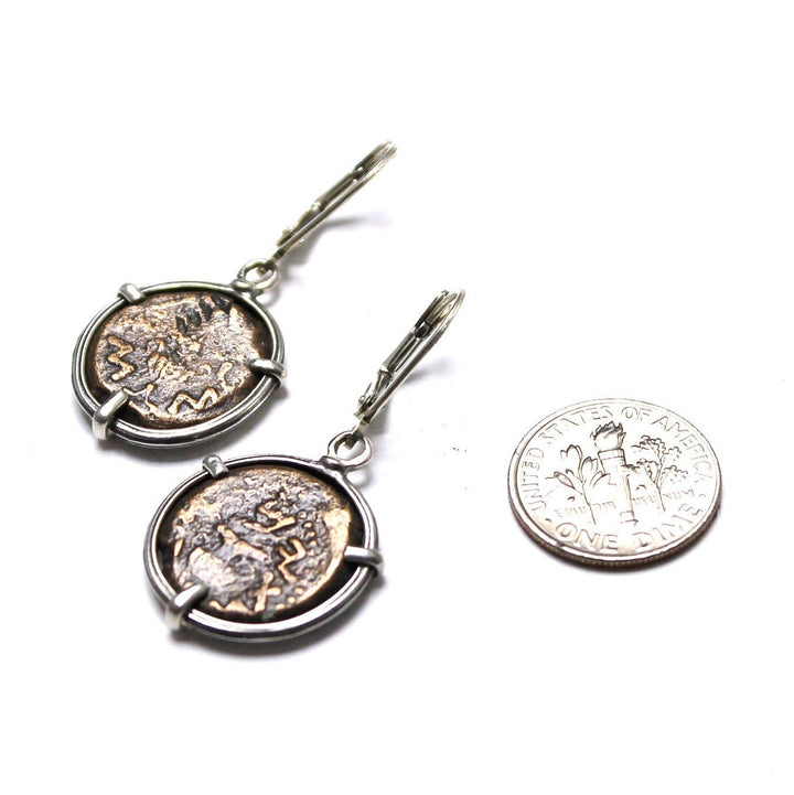 Sterling Silver Earrings, First Revolt Coins, 7194